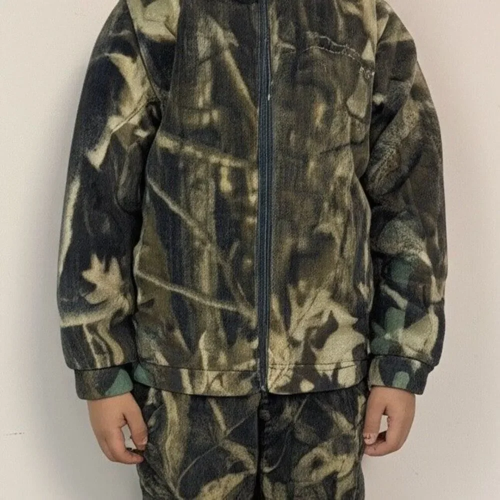 Columbia Camouflage Fleece Jacket Boy 8 Full-Zip Outdoors Hunting Warm Halloween
